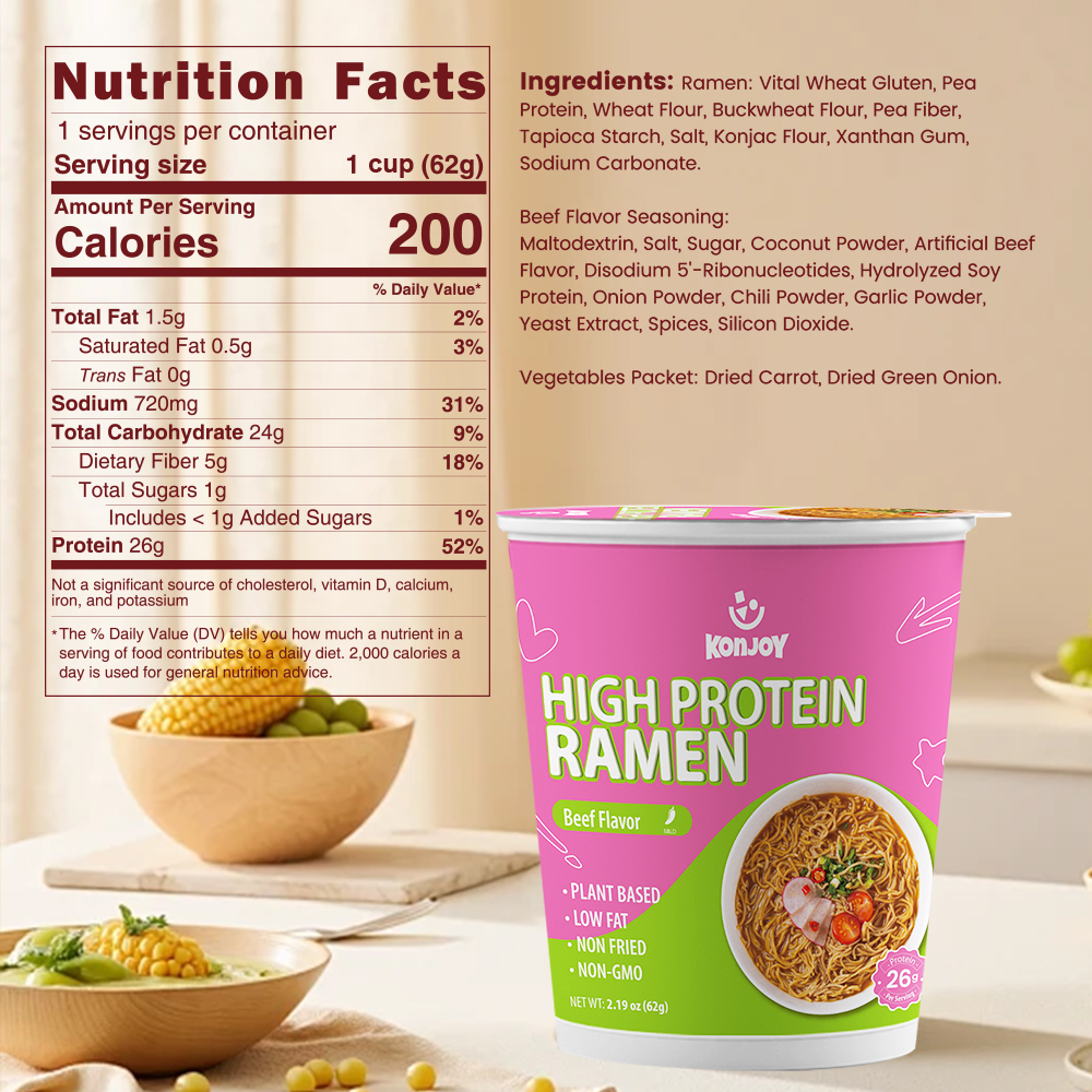 High Protein Ramen Beef Flavor(Cup) thumbnail 4