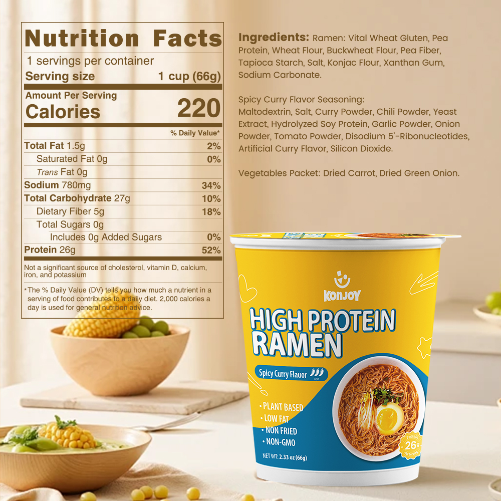 High Protein Ramen Spicy Curry Flavor(Cup) thumbnail 4