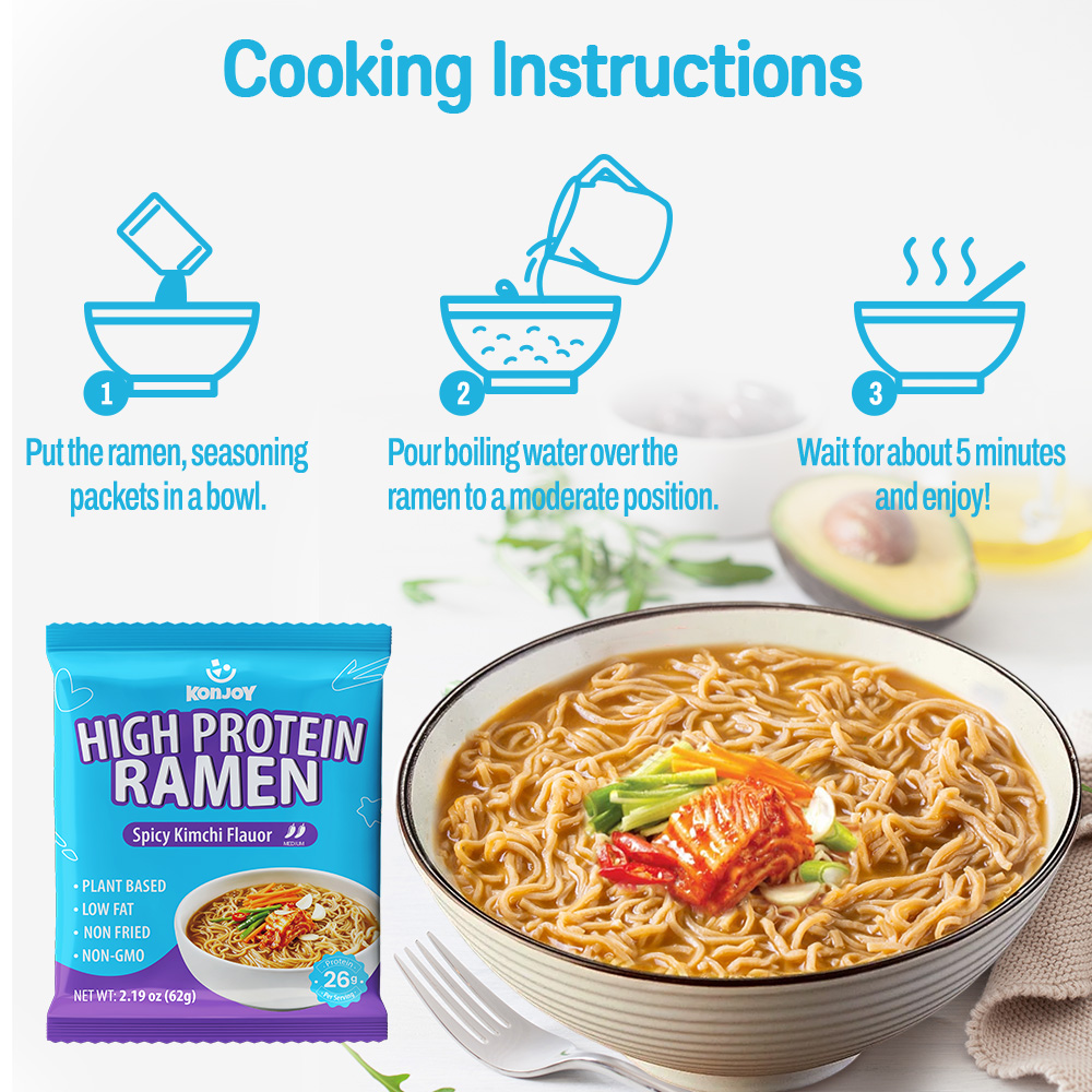 High Protein Ramen Spicy Kimchi Flavor(Bag) thumbnail 4