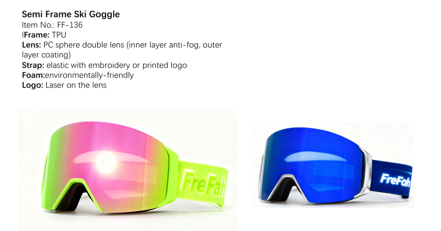 Semi Frame Ski Goggle Ff136