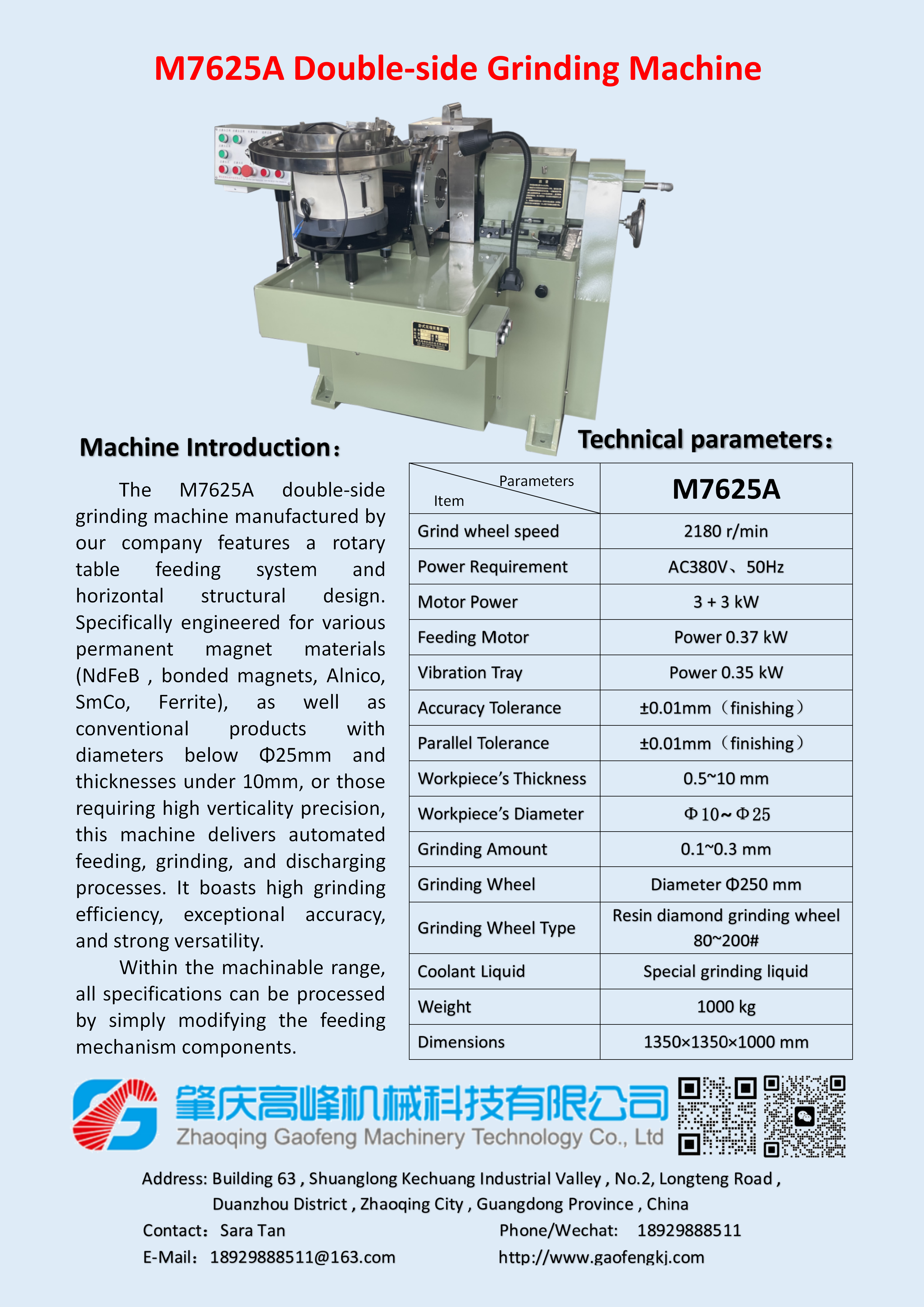 M7625A Double-side Grinding Machine