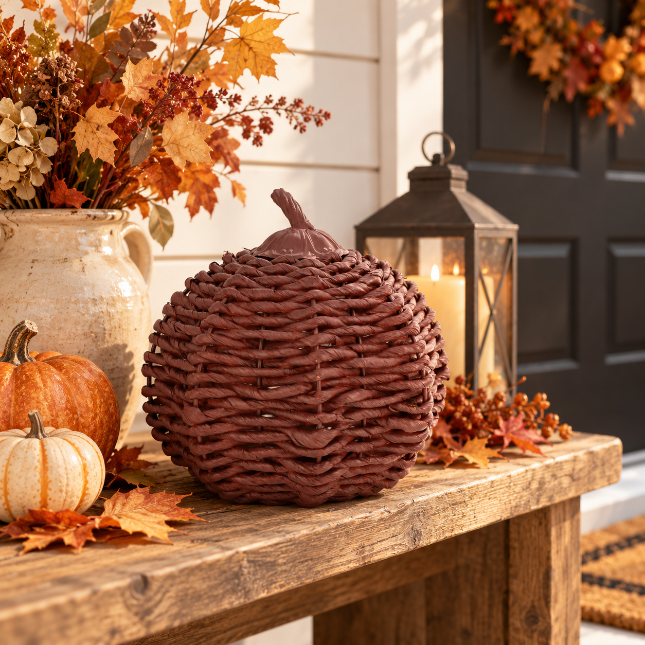 Rattan Pumpkin Decor