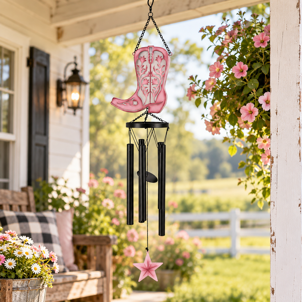 Cowboy Boot Metal Wind Chime