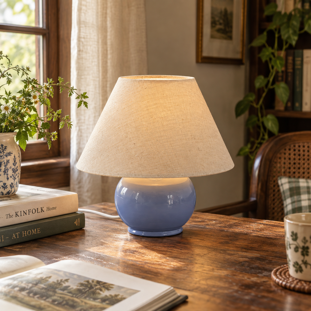 Blue Ceramic Table Lamp