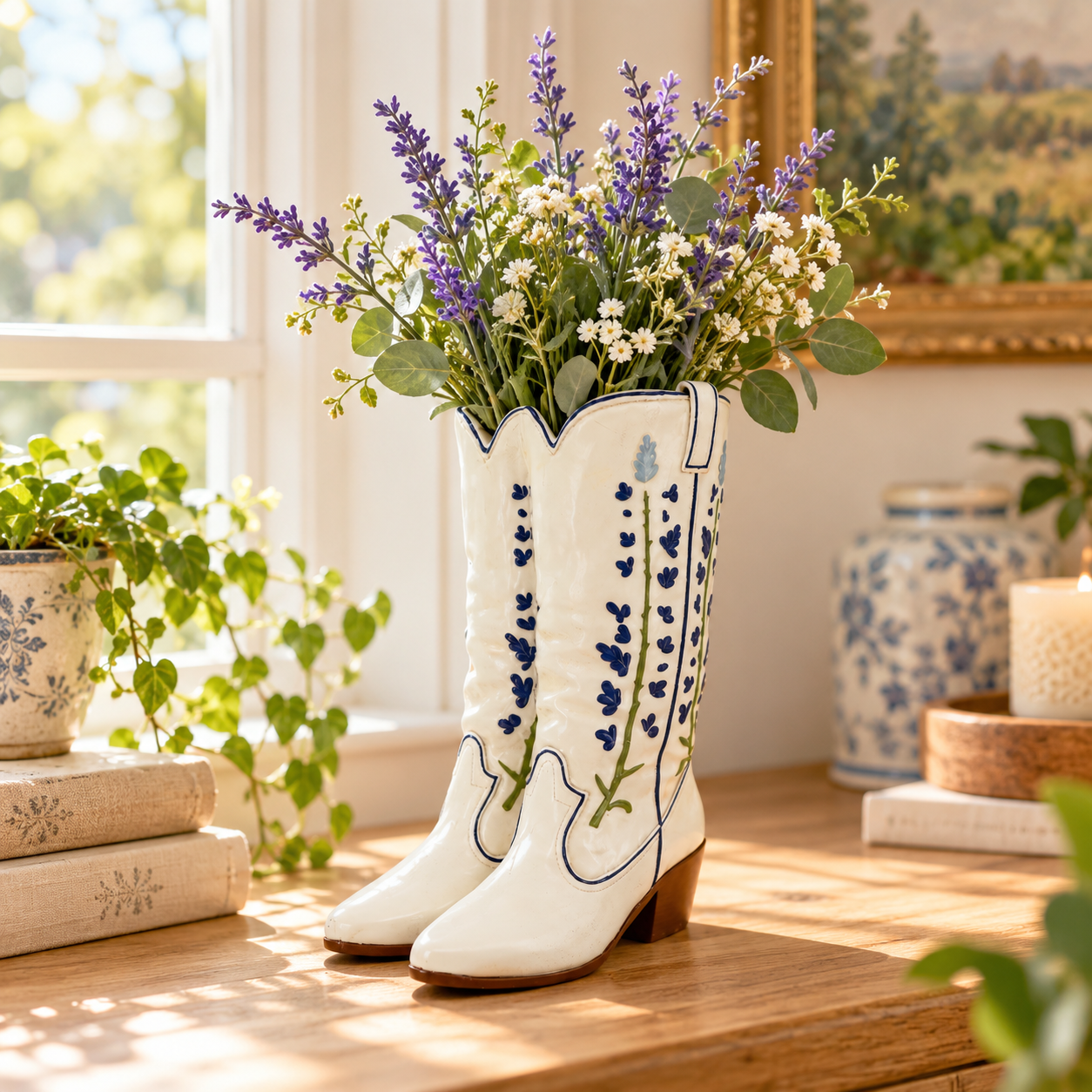 Cowboy Boot Vase