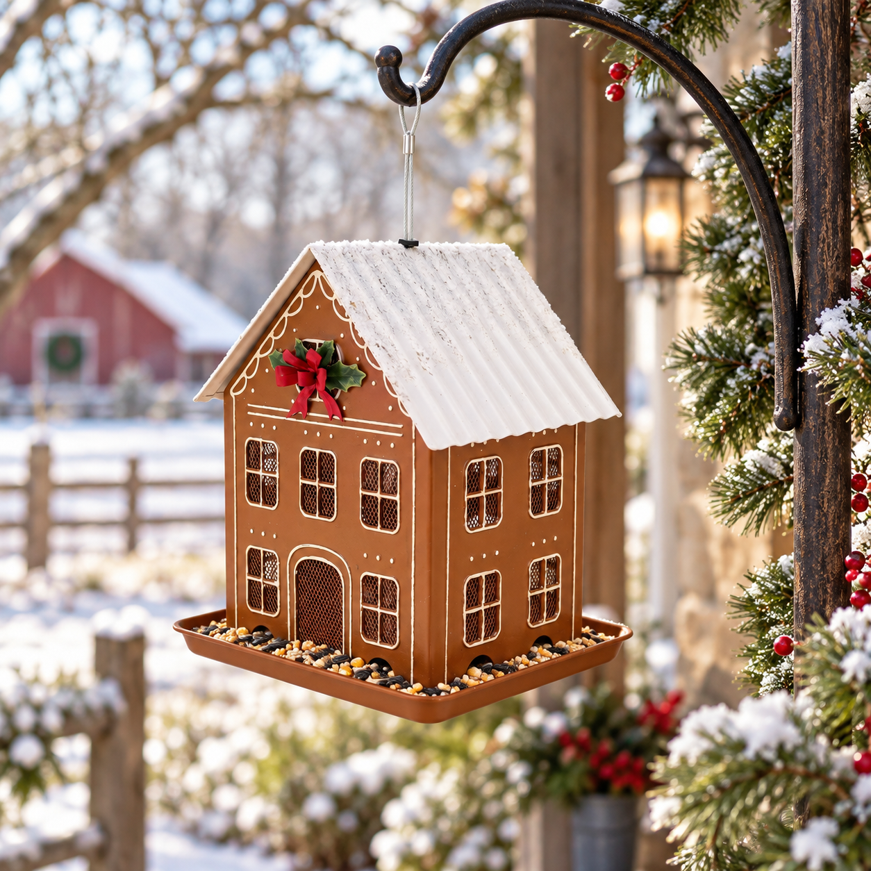 Gingerbread House Hanging Bird Feeder