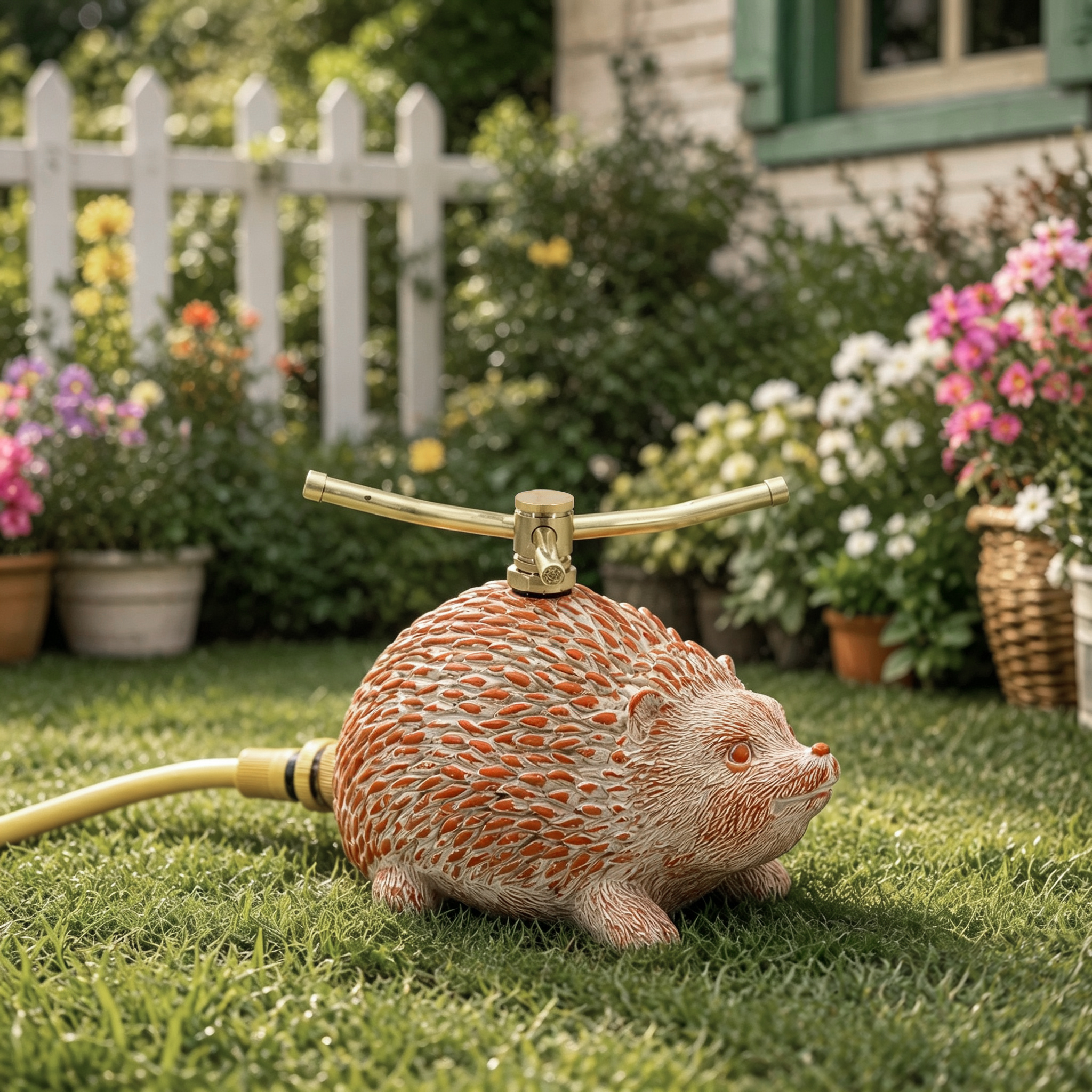 Resin Hedgehog Garden Sprinkler