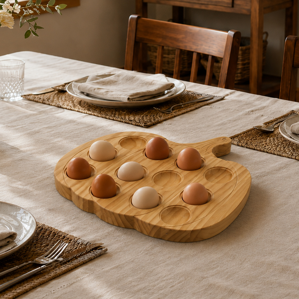 Wooden Pumpkin Egg Holder