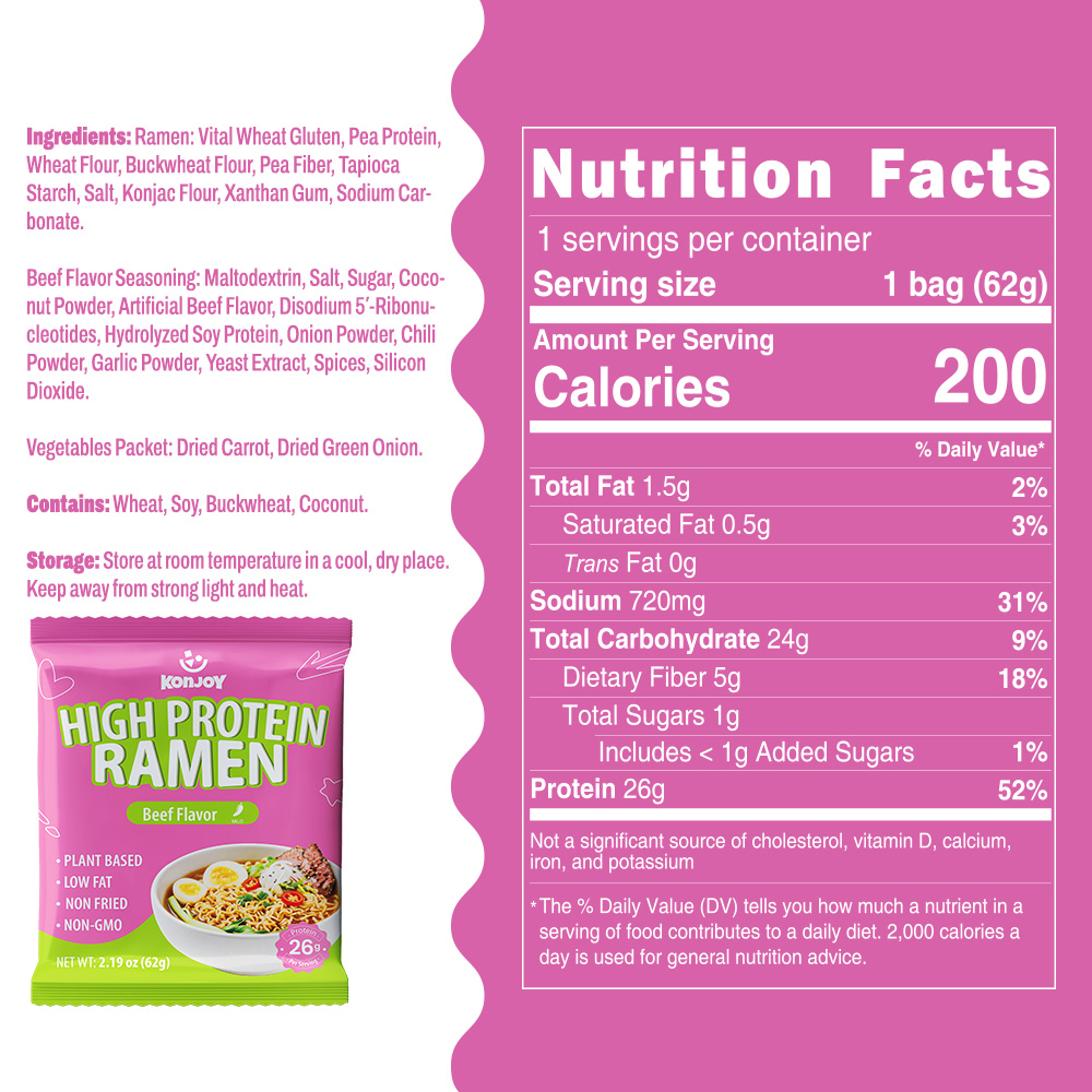 High Protein Ramen Beef Flavor(Bag) thumbnail 2