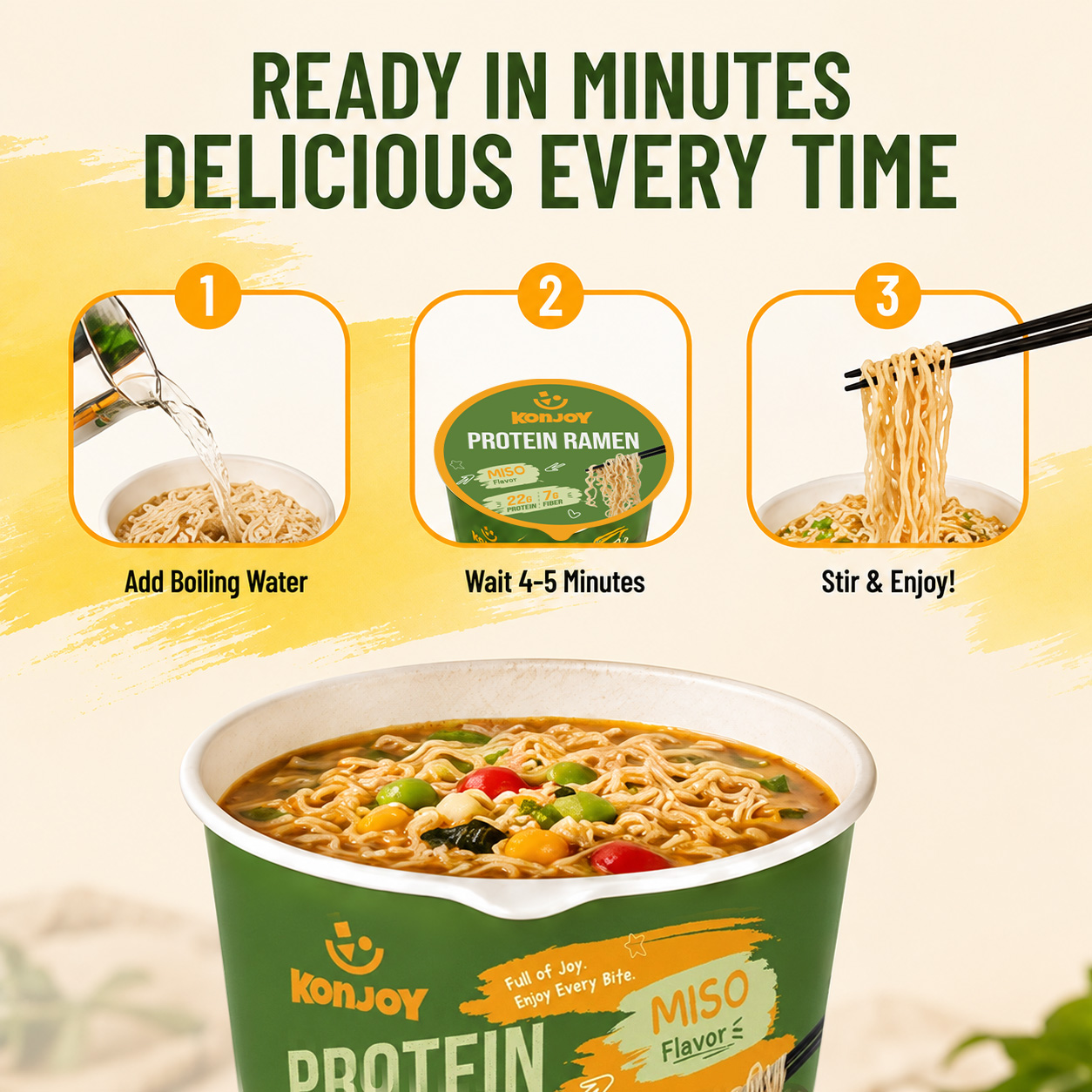 High Fiber Protein Ramen Noodles Miso Flavor thumbnail 3