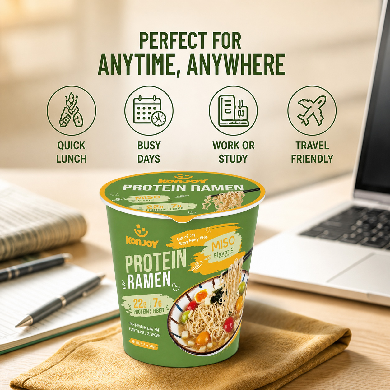 High Fiber Protein Ramen Noodles Miso Flavor thumbnail 7