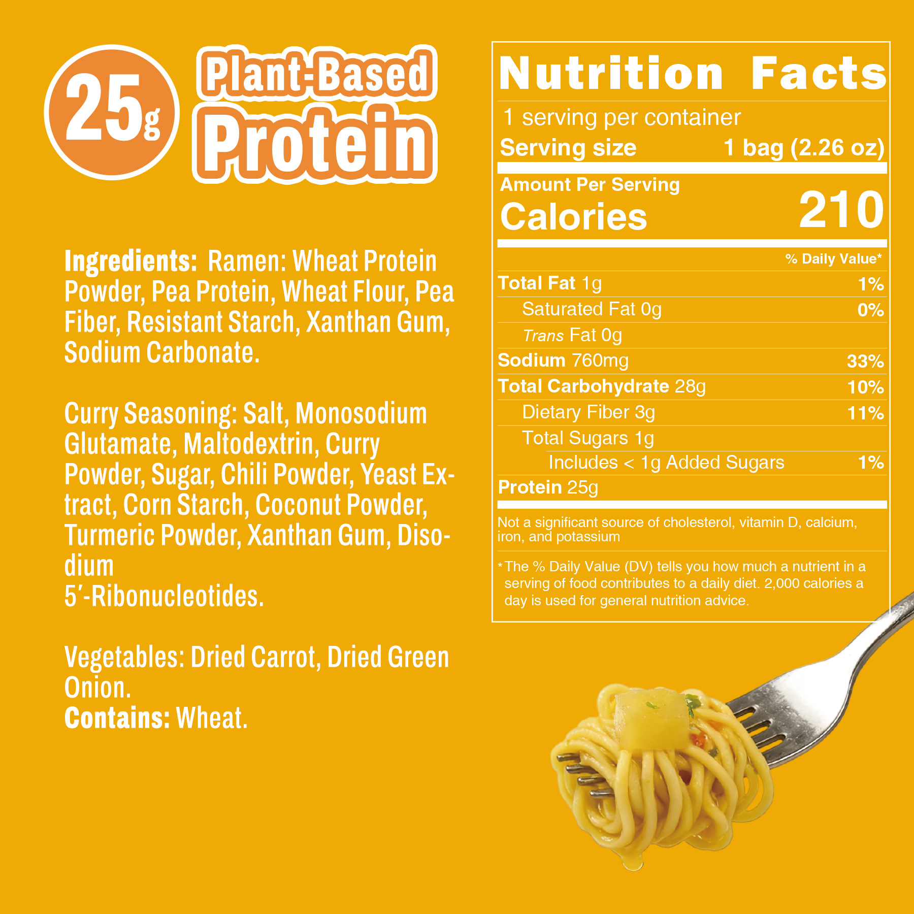 High Protein Udon Ramen Noodles Curry Flavor thumbnail 3