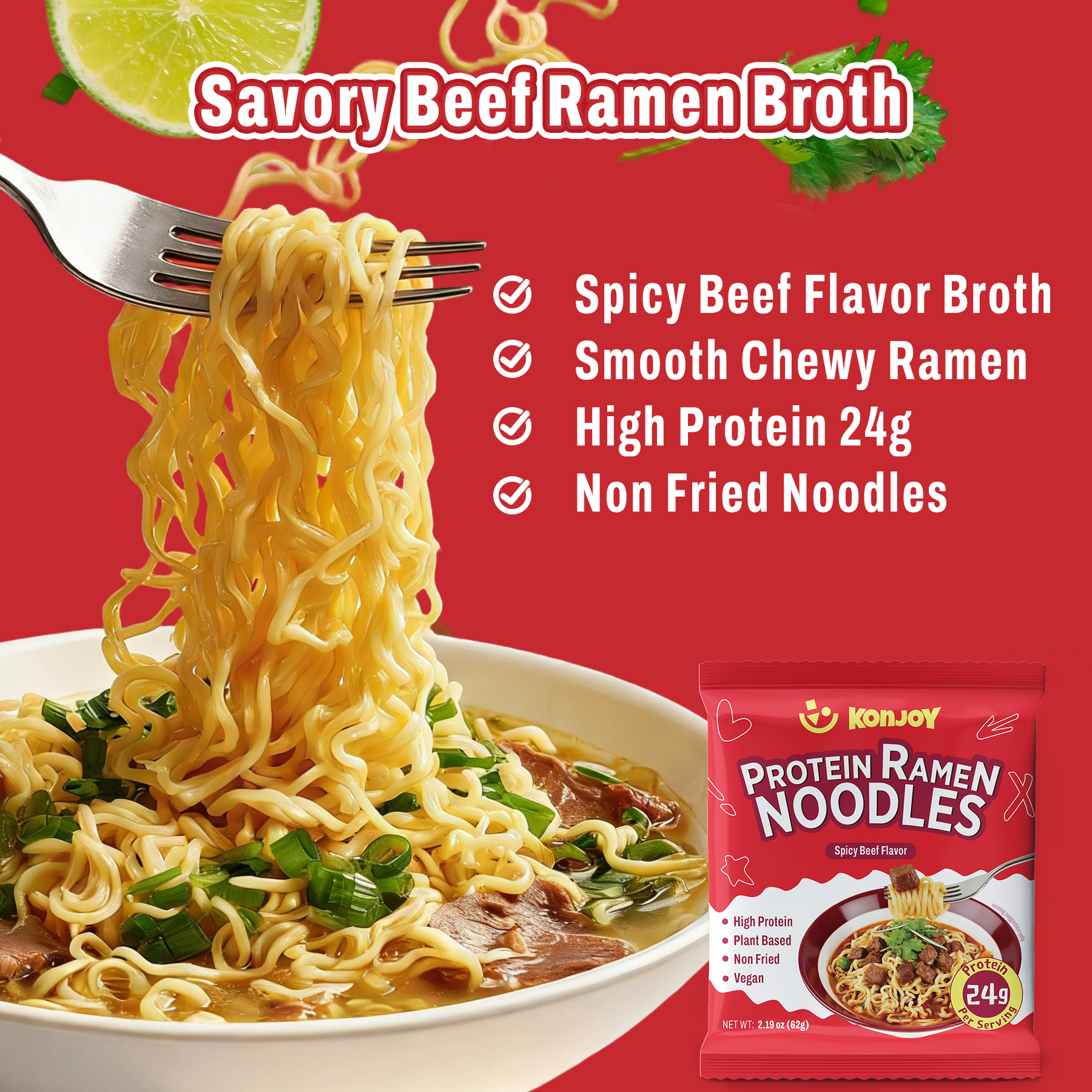 High Protein Udon Noodles Spicy Beef Flavor thumbnail 7