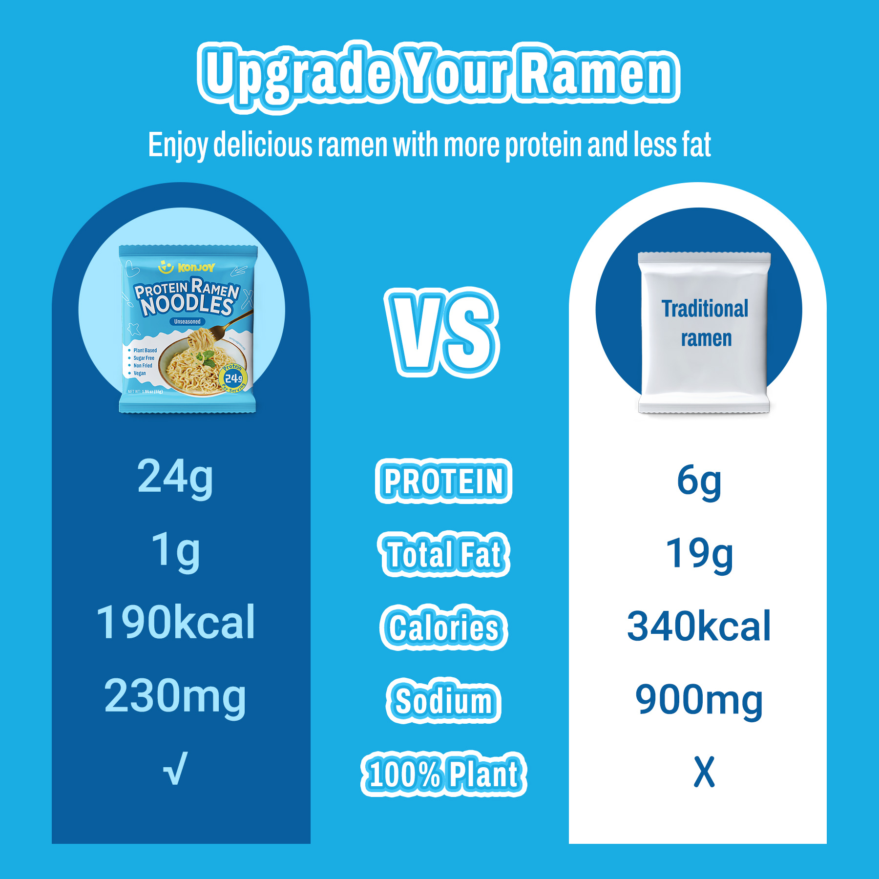 Plain High Protein Udon  Ramen Noodles Unseasoned thumbnail 3