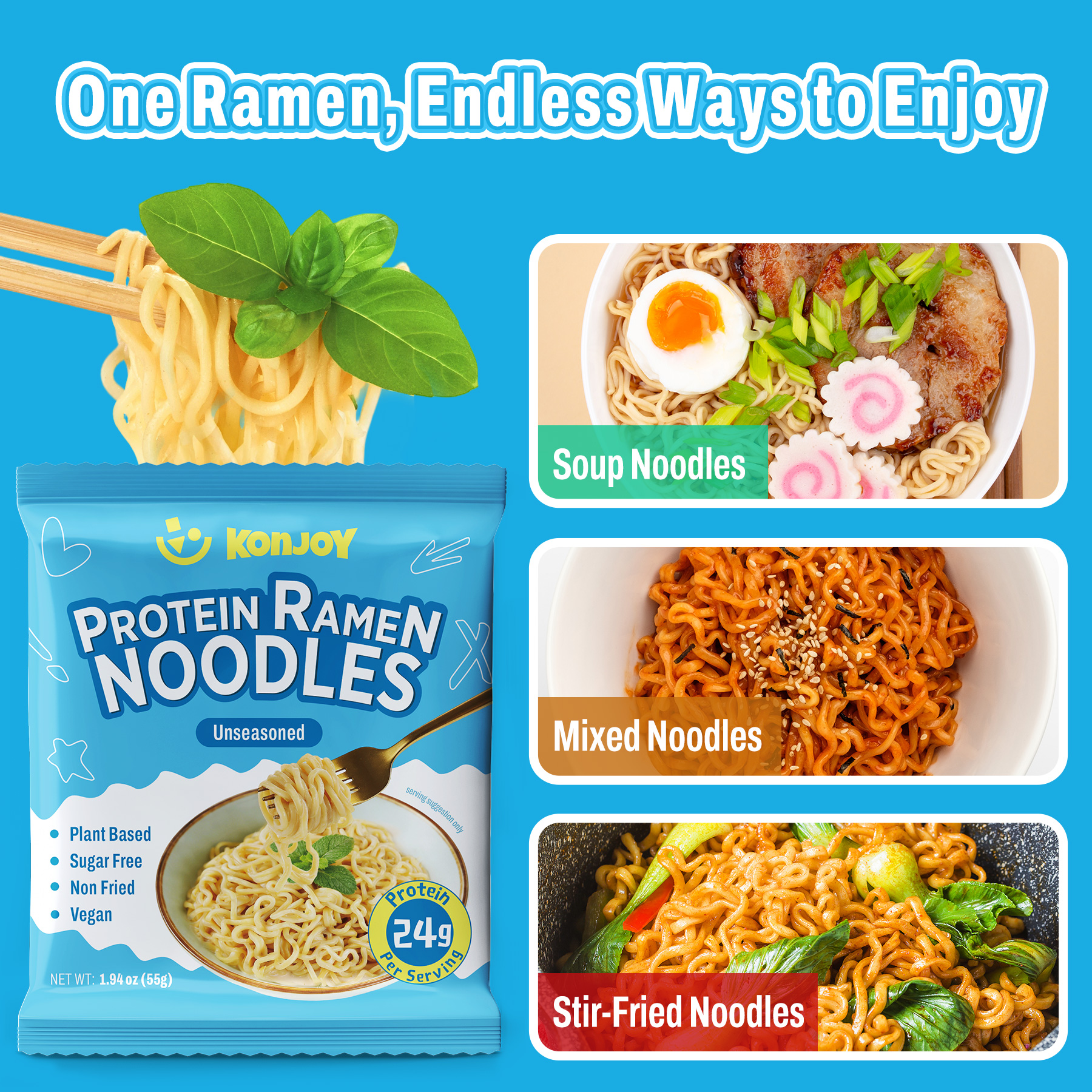 Plain High Protein Udon  Ramen Noodles Unseasoned thumbnail 6