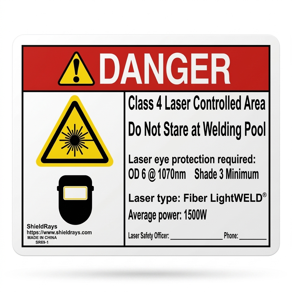 SR69-01 Laser Safety Sign (For LightWELD)
