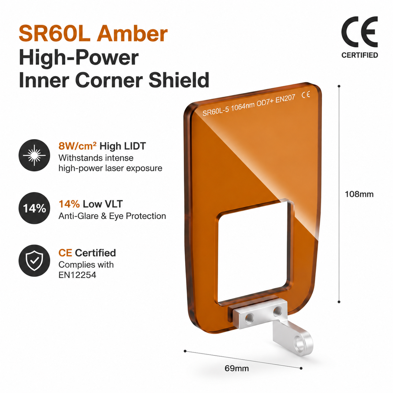 SR60L Handheld Laser Shield (High-Power Corner Version)