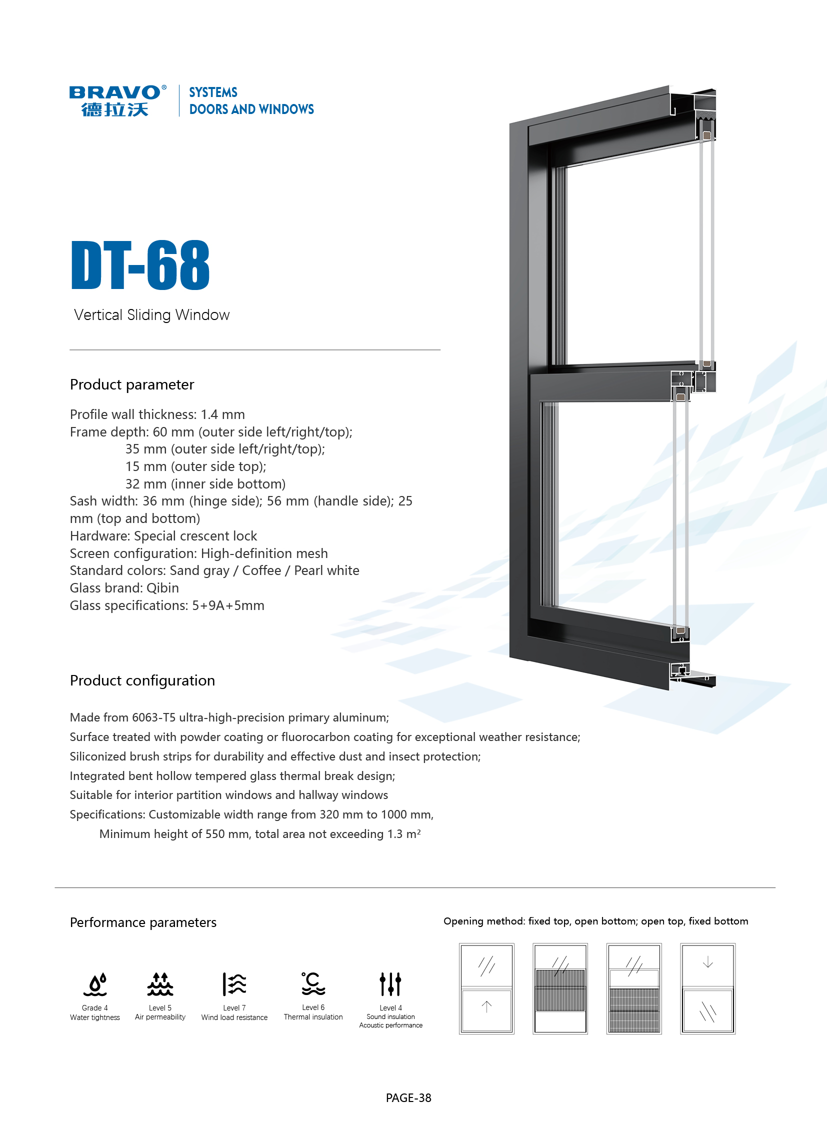 DT68 Vertical sliding windows