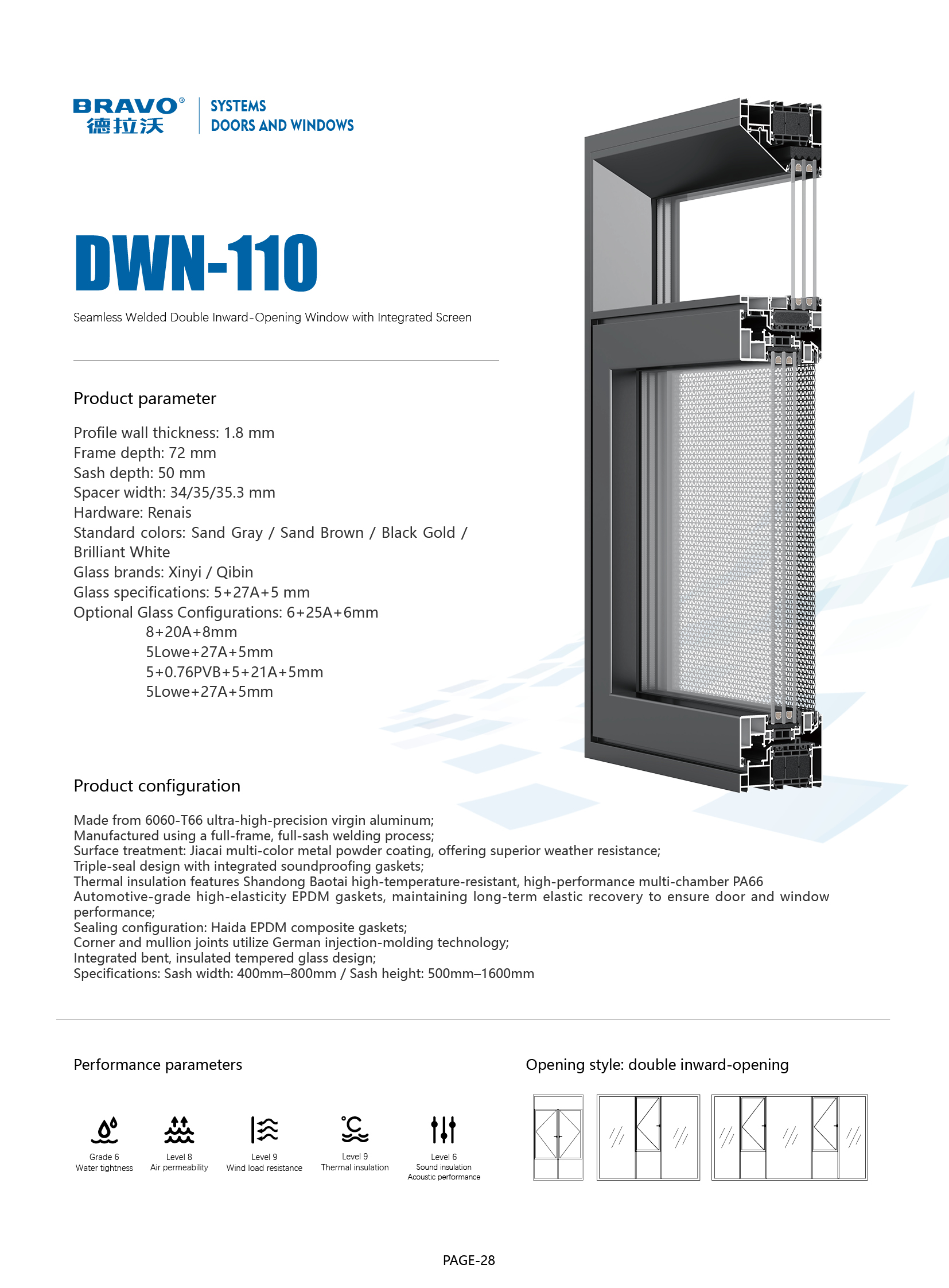 DWK110 Casement windows