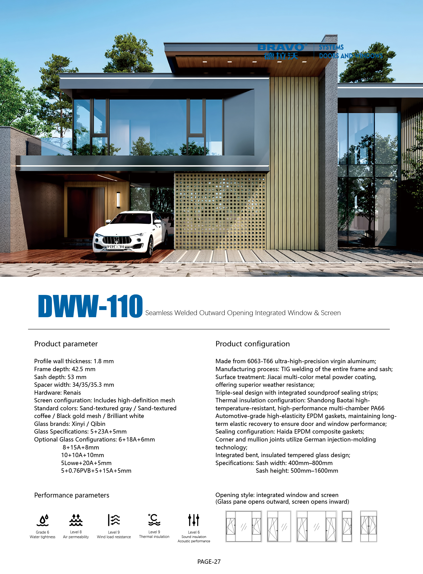 DWK110 Casement windows view 2