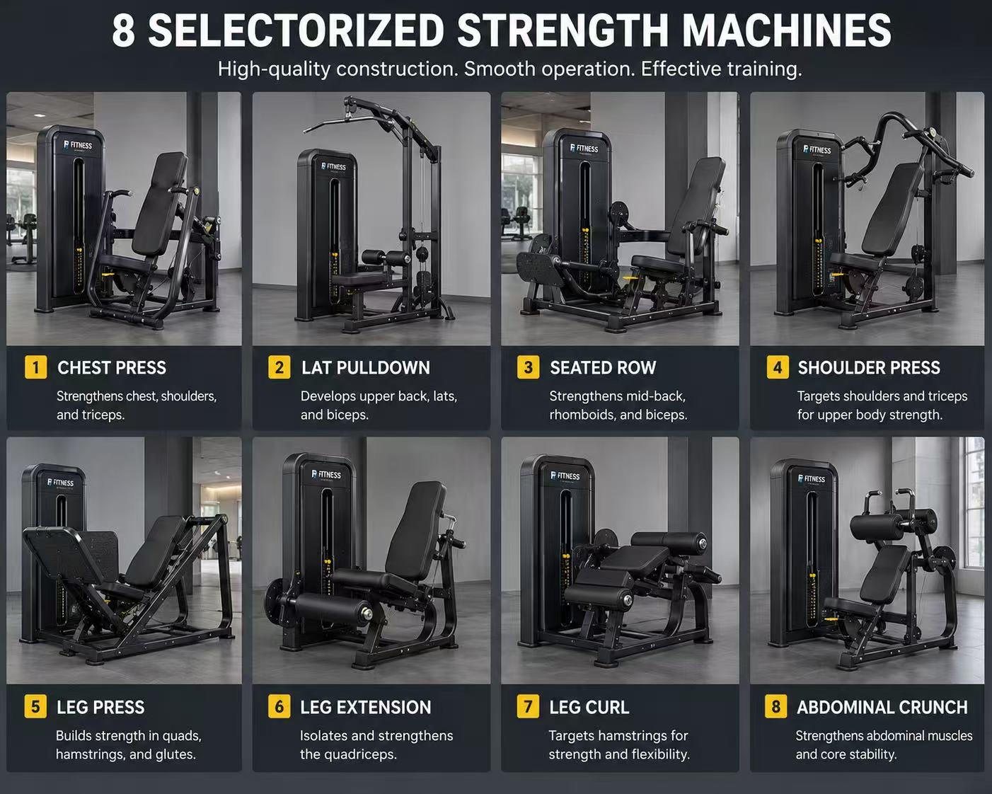 Fixed strength training equipment